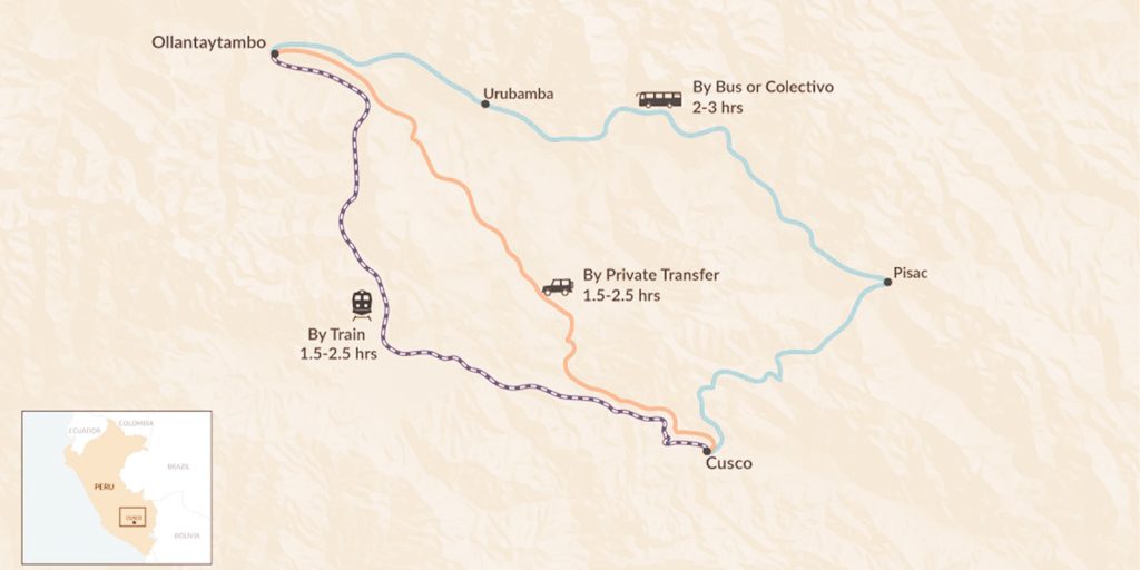 map to cuco to ollantaytambo