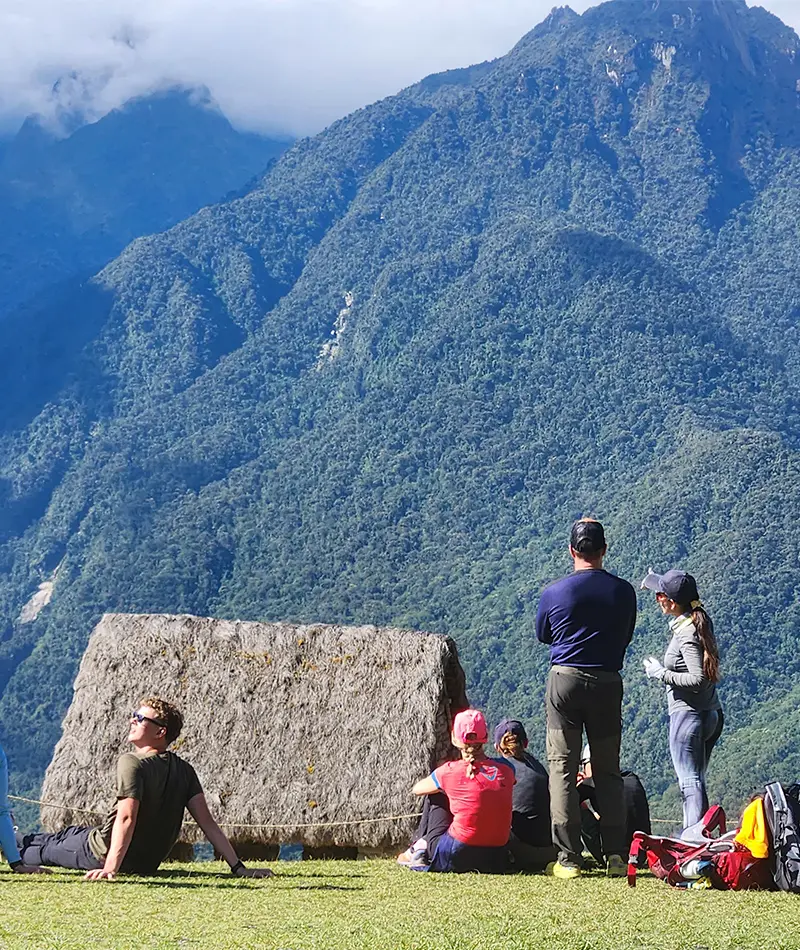 travelers on Machu Picchu